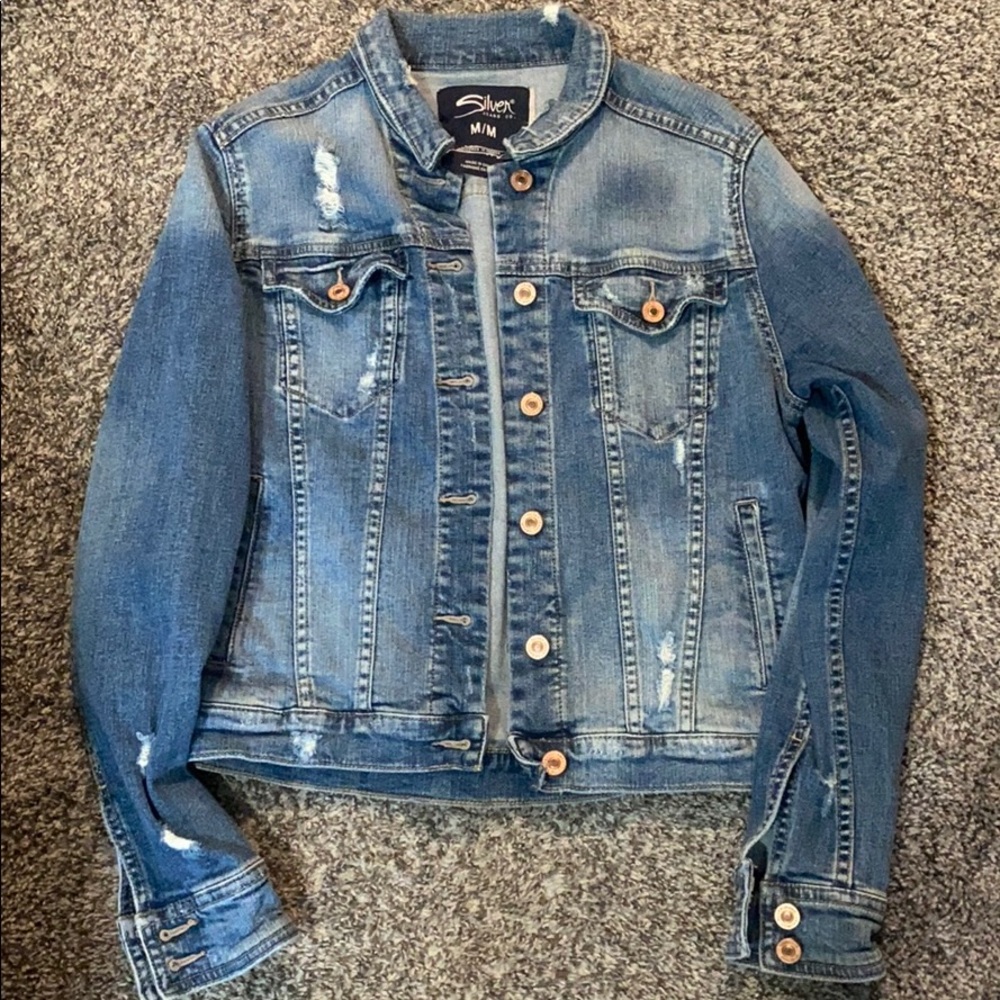 Silver Jeans Distressed Denim Jacket